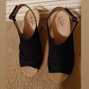 Life Stride Black Wedges